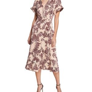 EQUIPMENT FEMME Animal Print Orlenna Silk Midi Dress